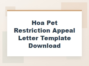 Pet Restriction Appeal Letter Templates