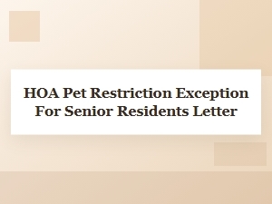 Requesting Pet Policy Accommodations for Senior Residents