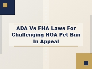 Appealing Pet Bans: Ada and Fha Legal Grounds