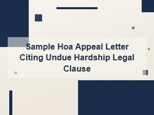 Hardship Appeal Letter Legal Sample