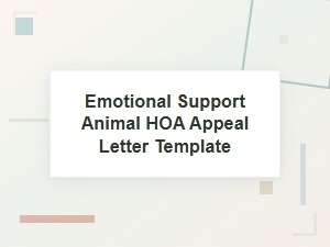 Hoa Emotional Support Animal Appeal Letter Template