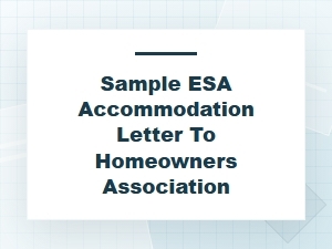 Esa Letter Sample for Homeowners Associations