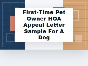 Sample Appeal Letter for First-Time Pet Owners