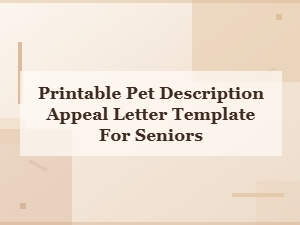 Free Printable Pet Appeal Letter Template