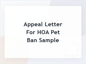 Sample Appeal Letter for Hoa Pet Ban