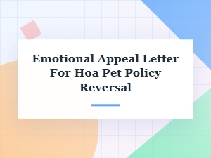 Pet Policy Appeal Letter Sample