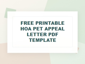 Hoa Pet Appeal Letter Pdf Template
