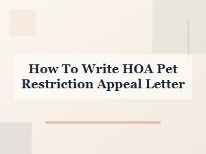 Hoa Pet Restriction Appeal Letter Template