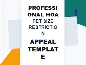 Appeal Template for Hoa Pet Size Restrictions